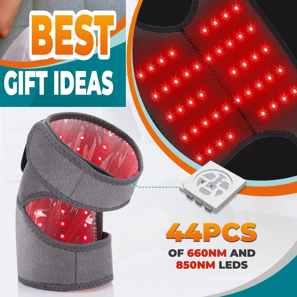 660 and 850Nm near Infrared Light Devices Knee Pad Brace 3 in 1 Heating Shoulder Elbow Joint Massager Thermal Massage Belts Pads